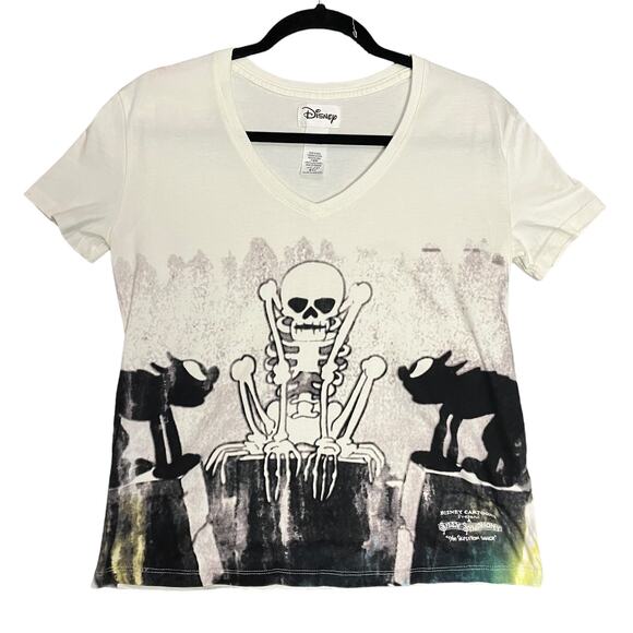 Disney Mickey Mouse Skeleton Dance Shirt Silly Symphony Halloween Size Small - Picture 1 of 6